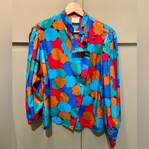 Colorful Vintage Floral Blouse